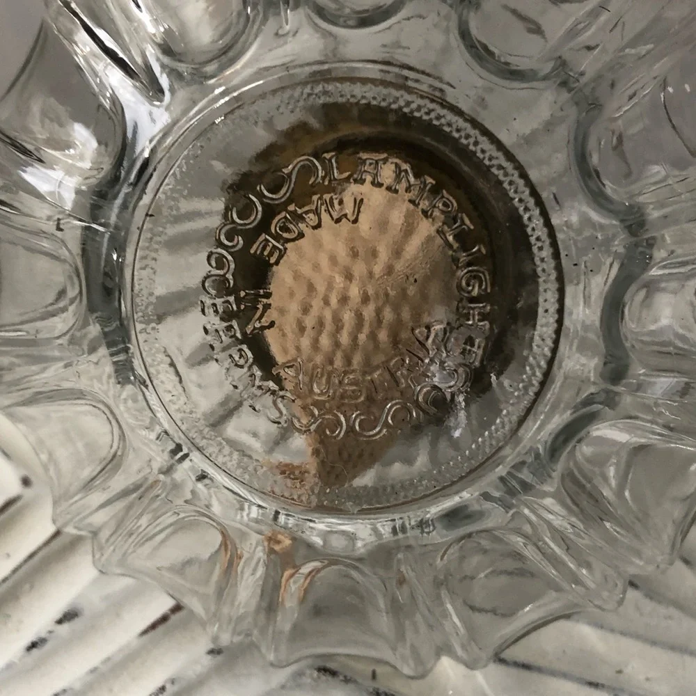Lamplight Farms Vintage Oil Lamp Clear Glass with Thumbprint Pattern